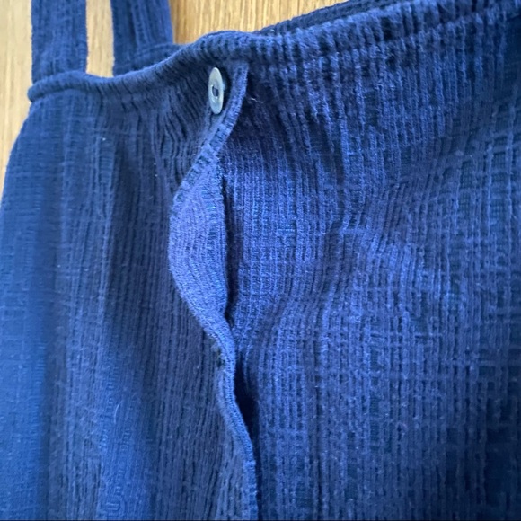 LOFT • Navy Blue Square Neckline Faux Button Top M - Picture 5 of 14